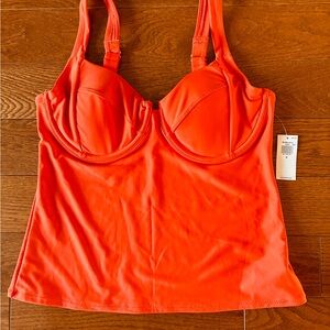 Old Navy Orange Underwire Tankini  Swim Top